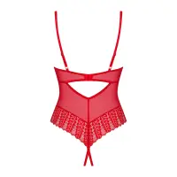 Obsessive's Red Crotchless & Cupless Teddy - Ingridia
