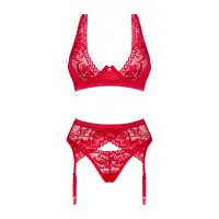Obsessive's Red Set with Garter Belt - Lacelove