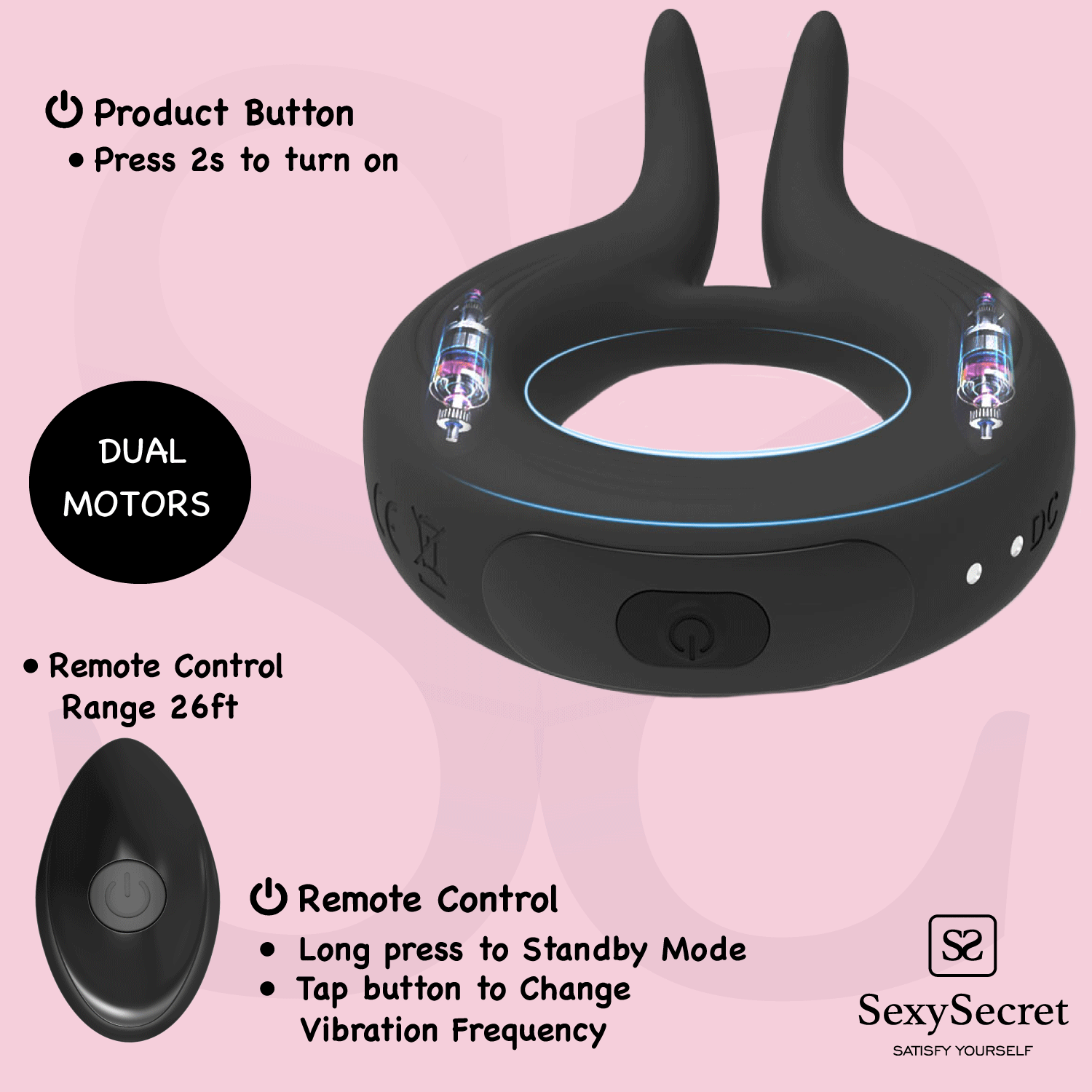 Sexy Secret's Premium 10-Function Vibrating Cock Ring with Remote Control -  Sexy Secret