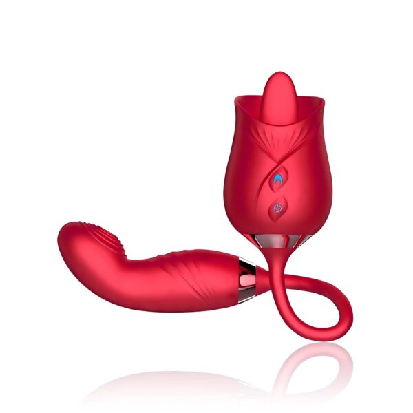 Sexy Secret’s 2-in-1 Clitoris Licking & Thrusting Rose Vibrator - Image 2